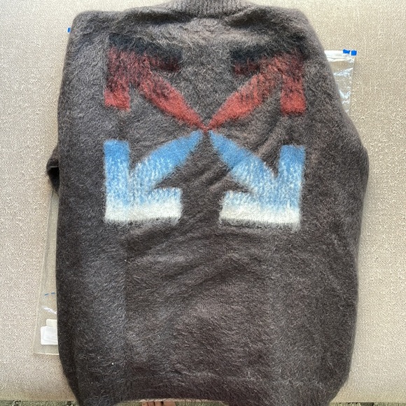 Off-White Mohair/Wool Logo Sweater (Large) LNWT - Picture 2 of 6